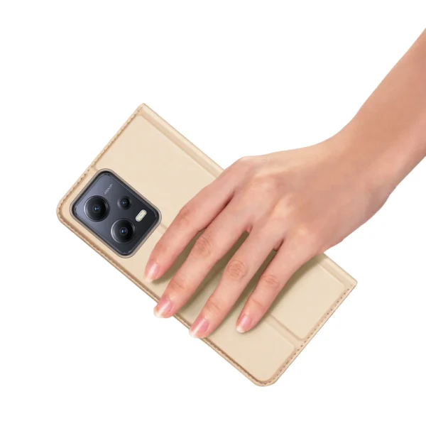 Dux Ducis Skin Pro Case For Xiaomi Redmi Note 12 5G / Poco X5 5G Flip Cover Card Wallet Stand Goldeng