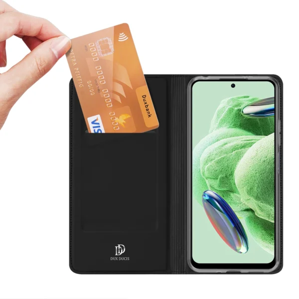 Dux Ducis Skin Pro Case For Xiaomi Redmi Note 12 5G / Poco X5 5G Cover Flip Card Wallet Stand Blackeng