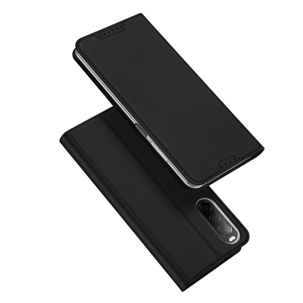 Dux Ducis Skin Pro Case for Sony Xperia 10 V Flip Card Wallet Stand Blackeng