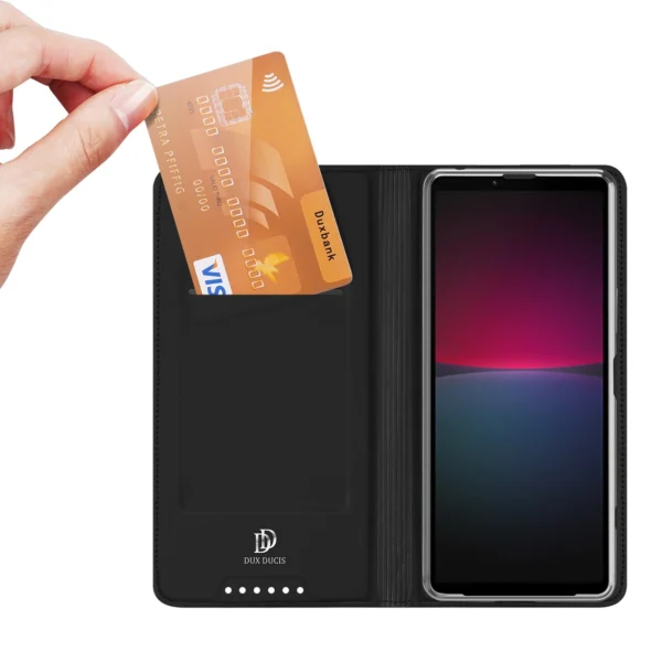 Dux Ducis Skin Pro Case for Sony Xperia 10 V Flip Card Wallet Stand Blackeng