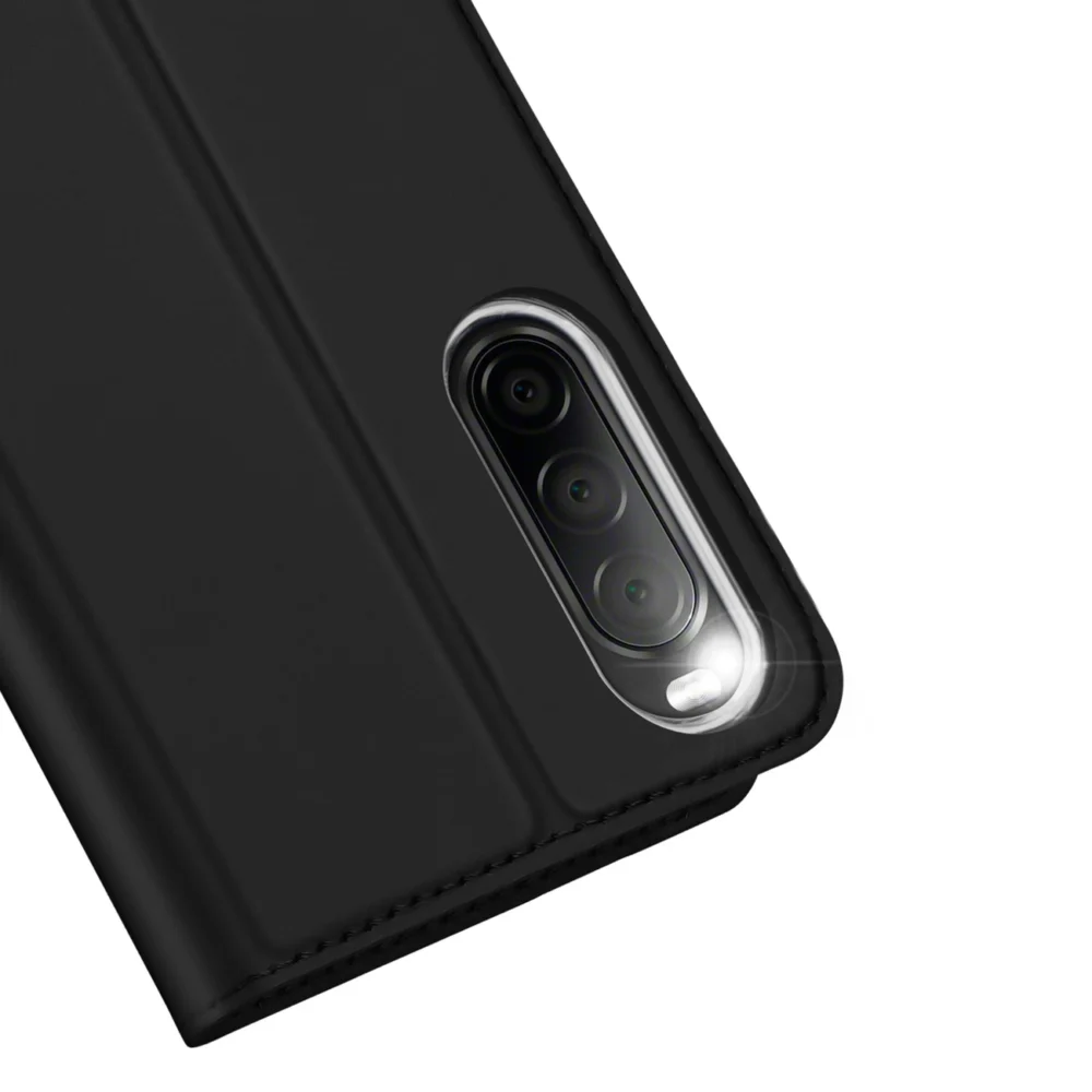 Dux Ducis Skin Pro Case for Sony Xperia 10 V Flip Card Wallet Stand Blackeng