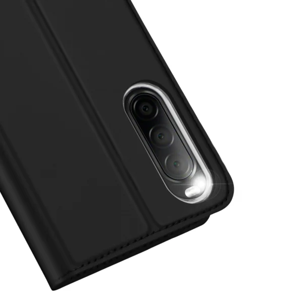 Dux Ducis Skin Pro Case for Sony Xperia 10 V Flip Card Wallet Stand Blackeng