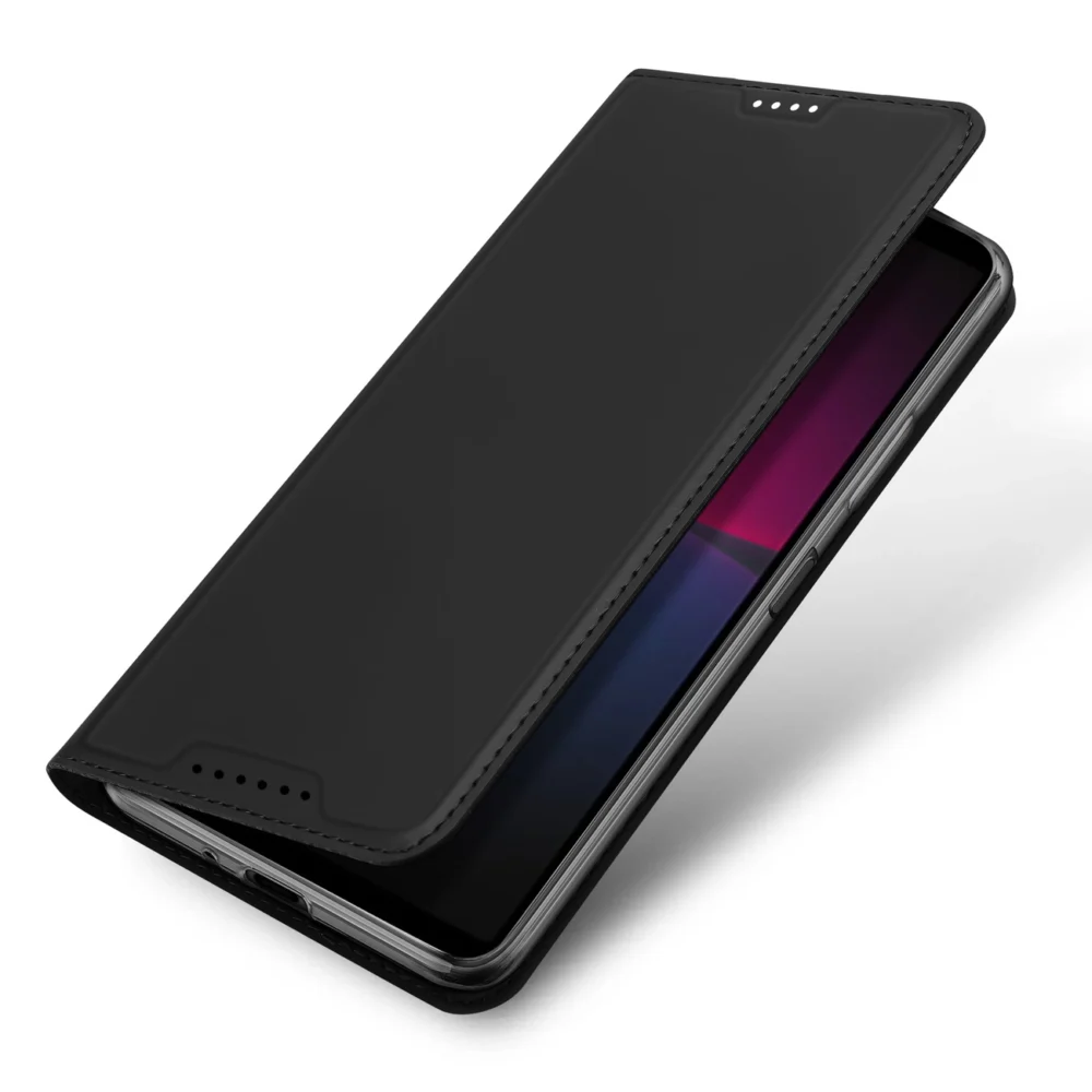 Dux Ducis Skin Pro Case for Sony Xperia 10 V Flip Card Wallet Stand Blackeng