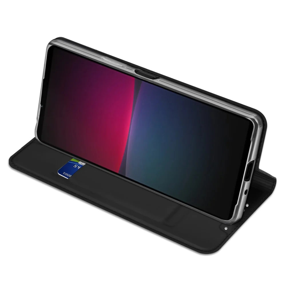 Dux Ducis Skin Pro Case for Sony Xperia 10 V Flip Card Wallet Stand Blackeng