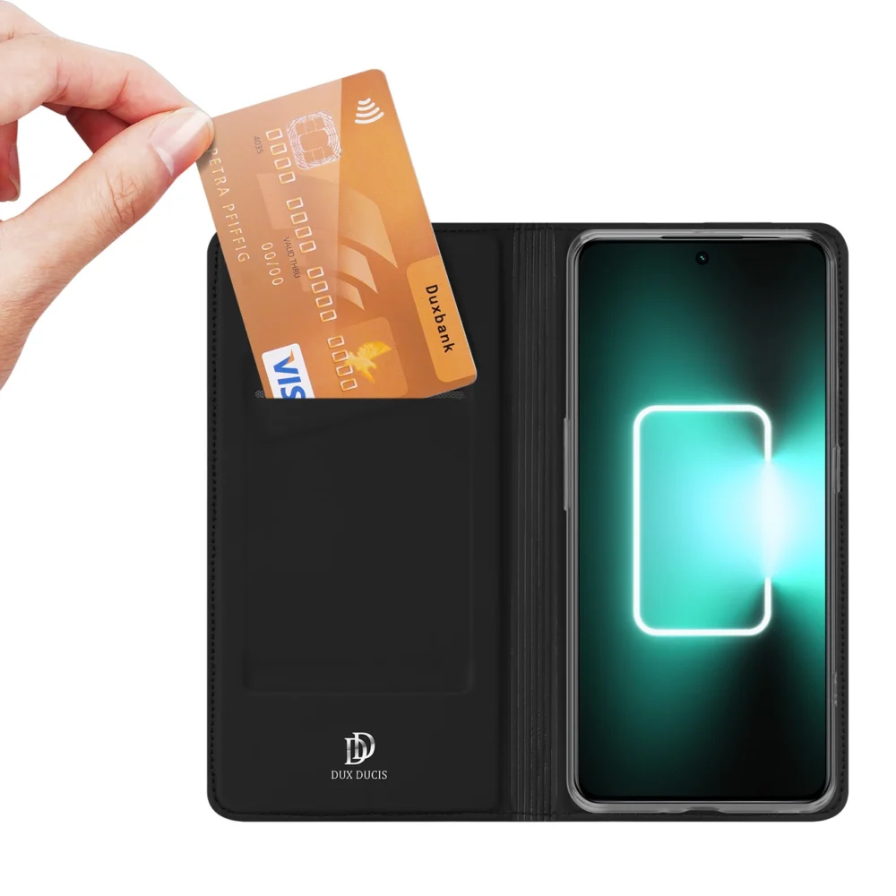 Dux Ducis Skin Pro Case For Realme GT Neo 5 / Realme GT3 Flip Cover Card Wallet Stand Blackeng