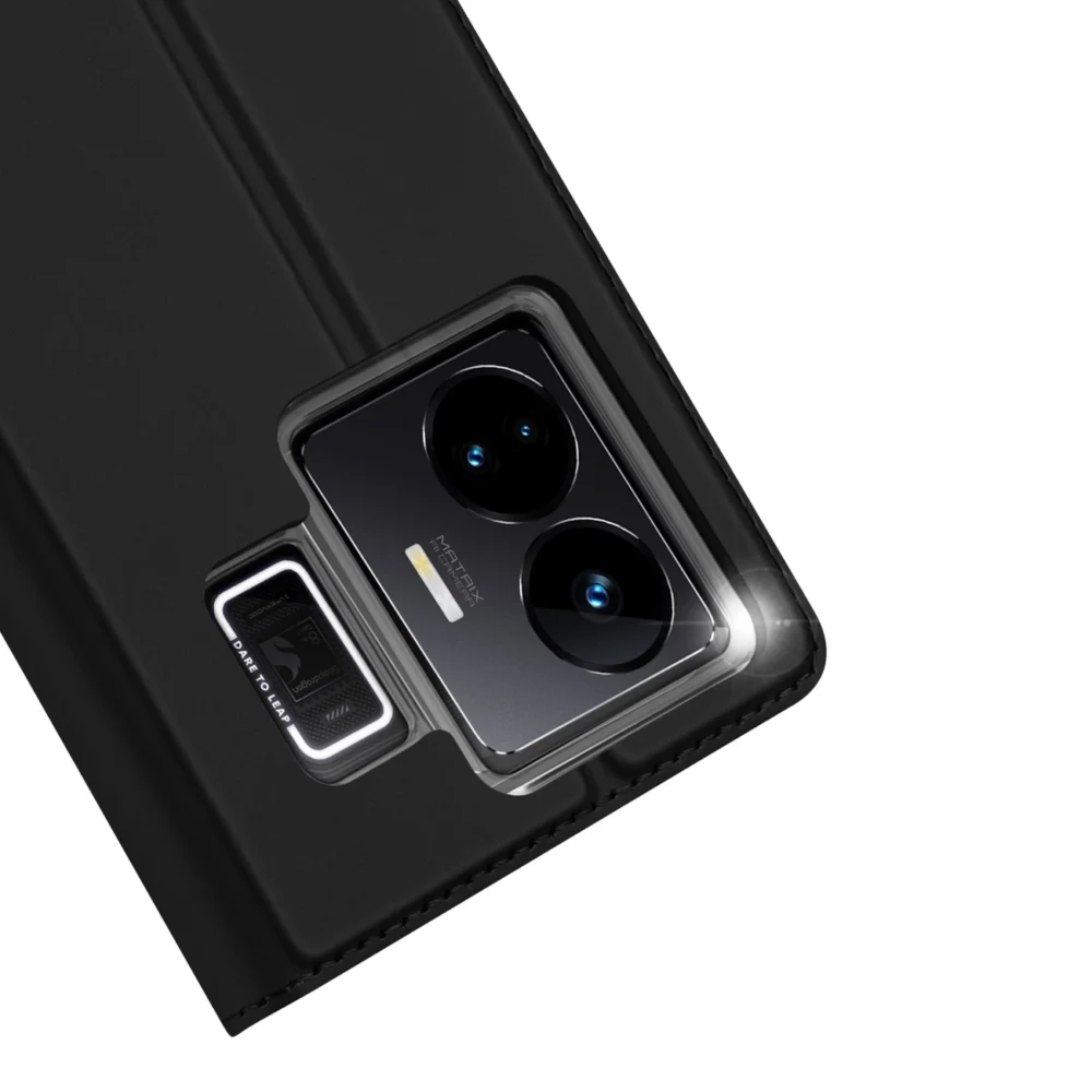 Dux Ducis Skin Pro Case For Realme GT Neo 5 / Realme GT3 Flip Cover Card Wallet Stand Blackeng