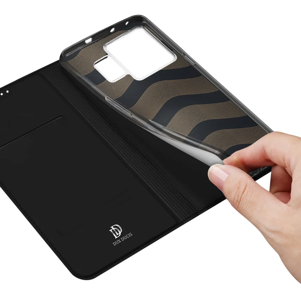 Dux Ducis Skin Pro Case For Realme GT Neo 5 / Realme GT3 Flip Cover Card Wallet Stand Blackeng