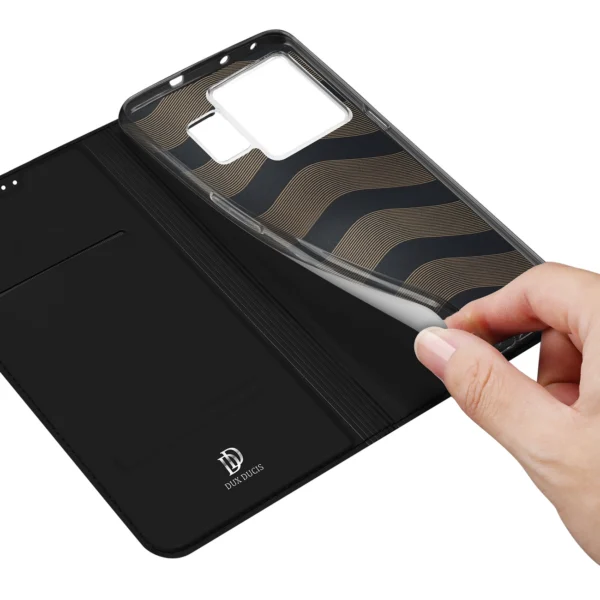 Dux Ducis Skin Pro Case For Realme GT Neo 5 / Realme GT3 Flip Cover Card Wallet Stand Blackeng