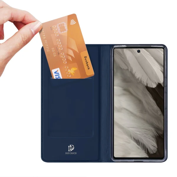 Dux Ducis Skin Pro Case for Google Pixel 7a Flip Card Wallet Stand Blueeng