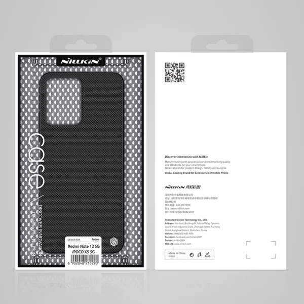 Nillkin Textured Case for Xiaomi Redmi Note 12 5G / Poco X5 5G Reinforced Nylon Cover Blackeng