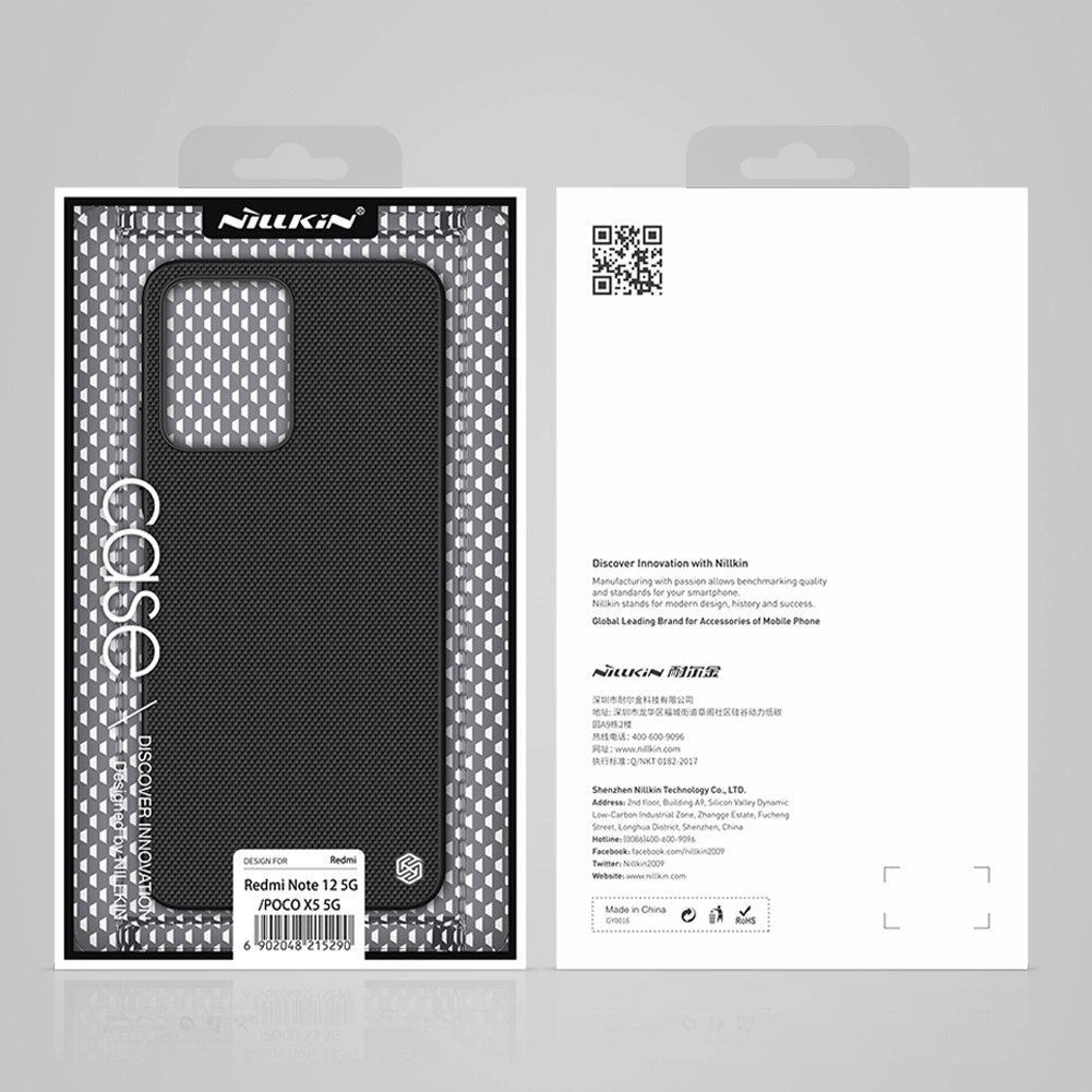 Nillkin Textured Case for Xiaomi Redmi Note 12 5G / Poco X5 5G Reinforced Nylon Cover Blackeng