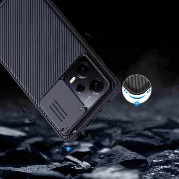 Nillkin CamShield Pro Case Case for Xiaomi Redmi Note 12 Pro / Poco X5 Pro 5G Cover with Camera Protector Blackeng