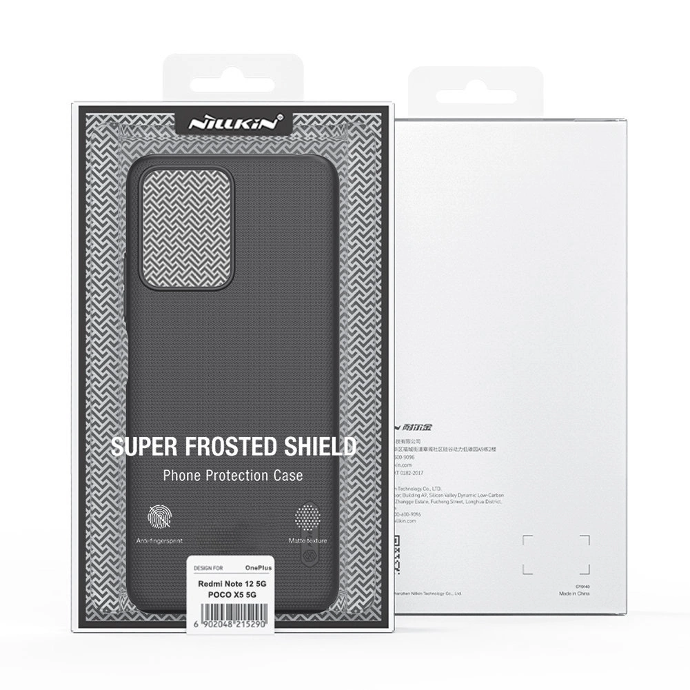 Nillkin Super Frosted Shield Case for Xiaomi Redmi Note 12 5G / Poco X5 5G Phone Cover Blackeng