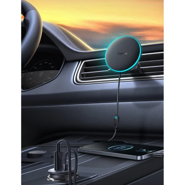 Baseus CW01 MagSafe 15W USB 25W inductive car charger - blackeng