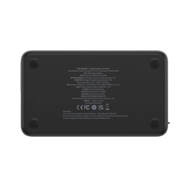 Jump Starter Power Bank for Car 1200A Baseus Super Energy Pro+ - Blackeng