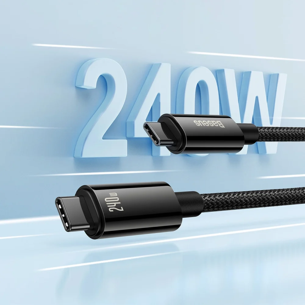 Baseus CAWJ040101 USB-C - USB-C cable 240W 480Mb/s 2m - black and grayeng