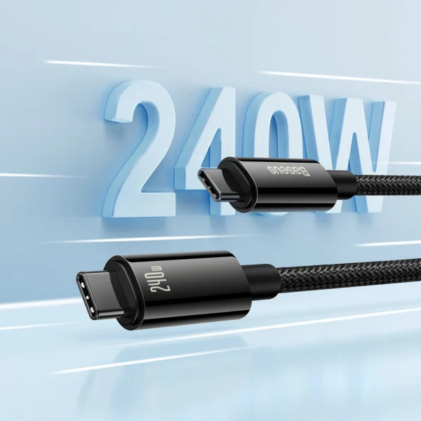 Baseus CAWJ040101 USB-C - USB-C cable 240W 480Mb/s 2m - black and grayeng