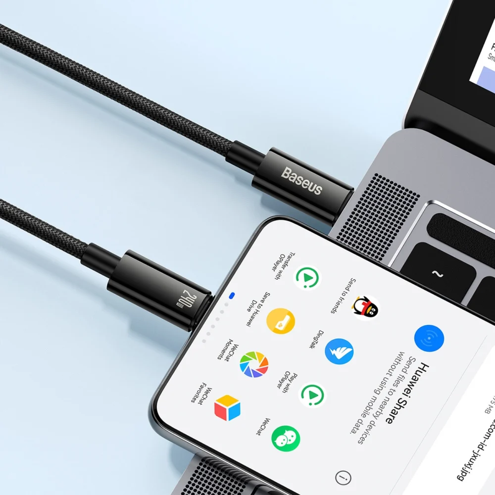 Baseus CAWJ040101 USB-C - USB-C cable 240W 480Mb/s 2m - black and grayeng