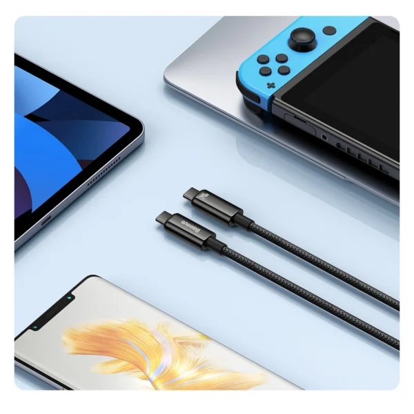 Baseus CAWJ040101 USB-C - USB-C cable 240W 480Mb/s 2m - black and grayeng