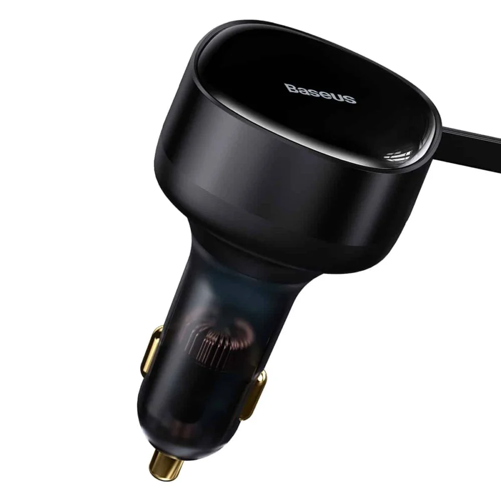 Car charger 2in1 33W 2x USB C (male) Baseus Enjoyment - blackeng