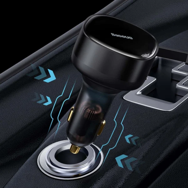 Car charger 2in1 33W 2x USB C (male) Baseus Enjoyment - blackeng