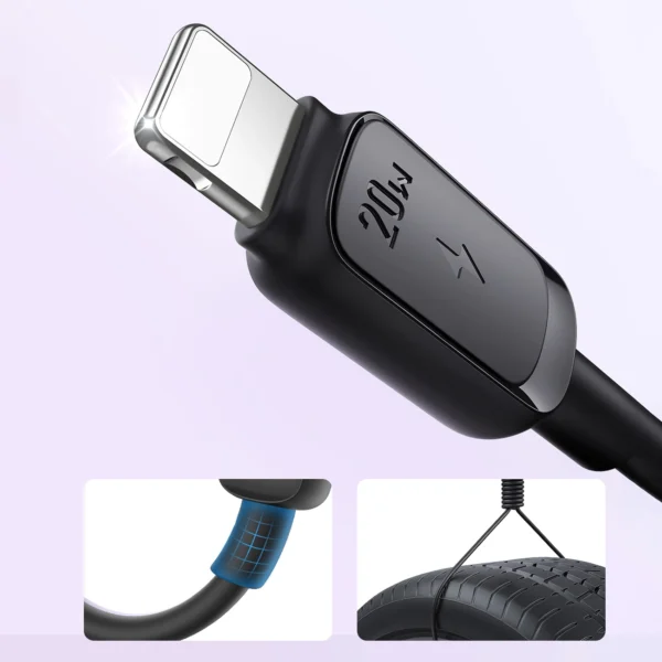 Joyroom Multi-Color Series A14 USB-C/ Lightning Cable 20W 1.2 m - Blackeng