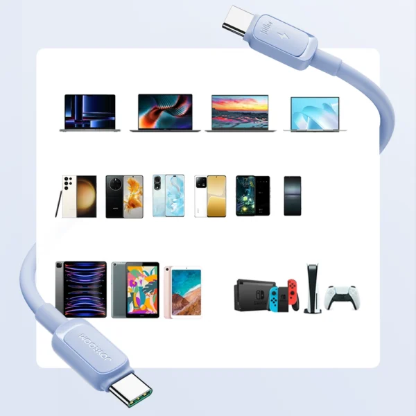 Joyroom Multi-Color Series A14 USB-C / USB-C Cable 100W 1.2 m - Blueeng