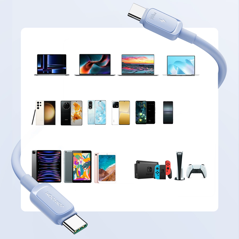Joyroom Multi-Color Series A14 USB-C / USB-C Cable 100W 1.2 m - Blueeng
