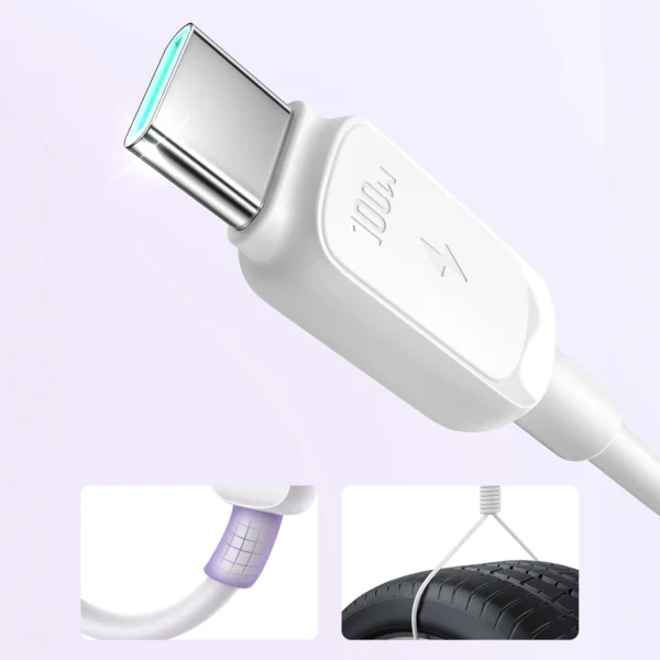 Joyroom Multi-Color Series A14 USB-C / USB-C 100W Cable 1.2m - Whiteeng