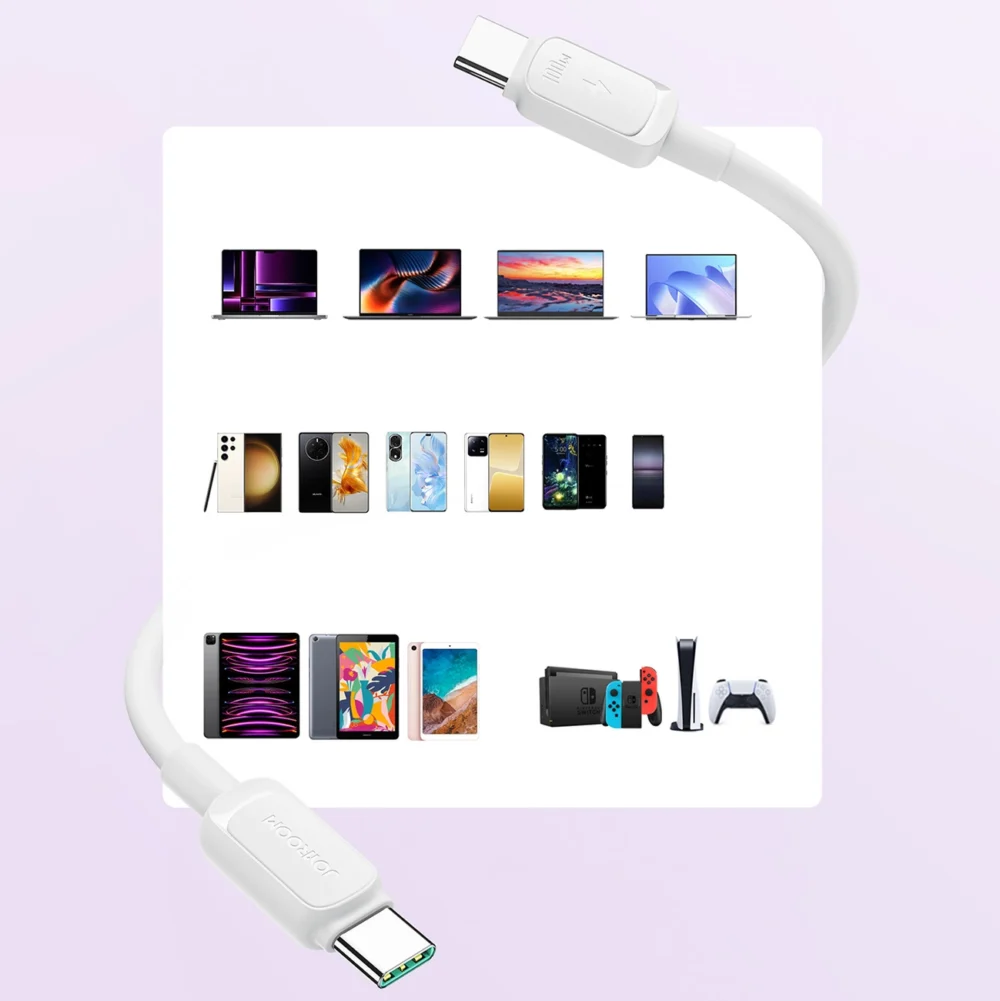 Joyroom Multi-Color Series A14 USB-C / USB-C 100W Cable 1.2m - Whiteeng