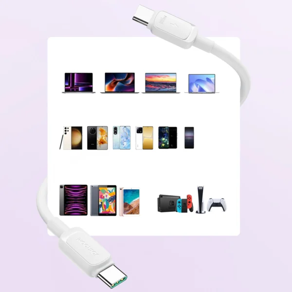 Joyroom Multi-Color Series A14 USB-C / USB-C 100W Cable 1.2m - Whiteeng