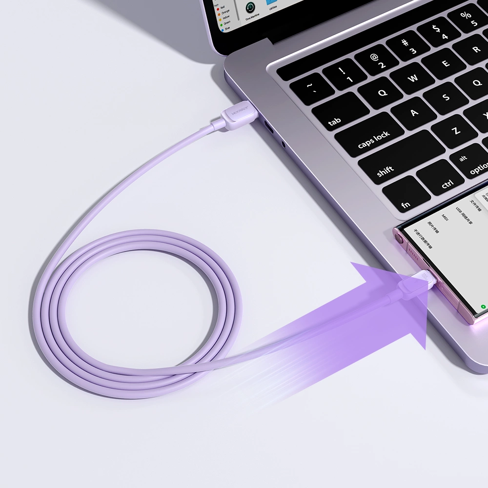 Joyroom Multi-Color Series A14 USB-A / USB-C 3A Cable 1.2m - Purpleeng