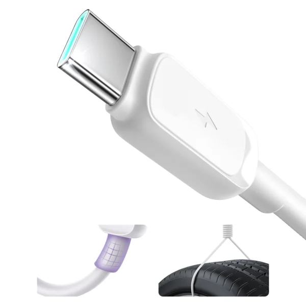 Joyroom Multi-Color Series A14 USB-A / USB-C 3A Cable 1.2m - Whiteeng