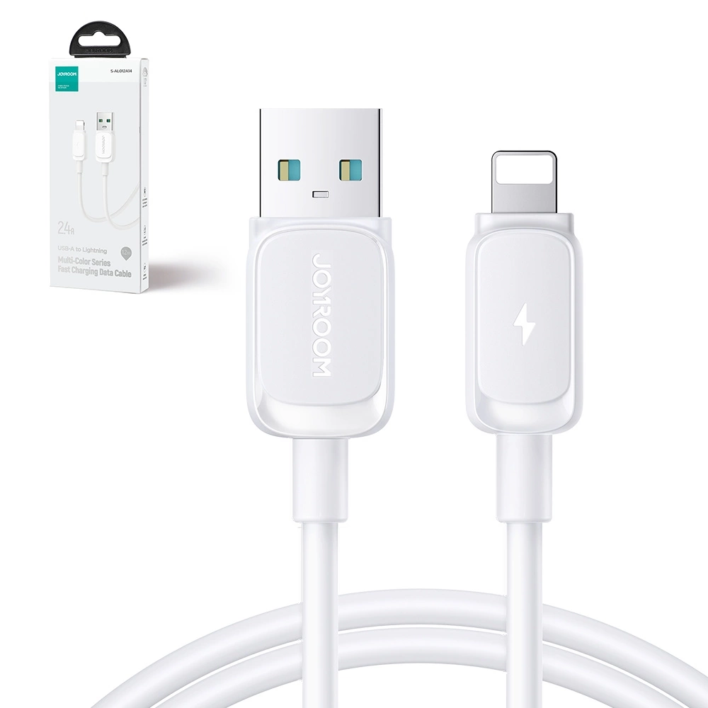 Joyroom Multi-Color Series A14 Lightning / USB-A 2.4A 1.2 m cable - whiteeng