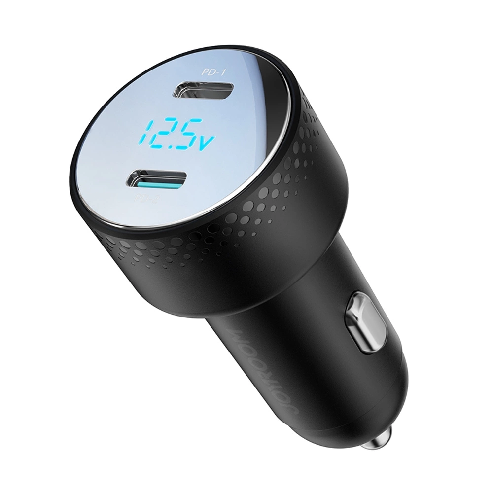 2x USB C 70W car charger with LED display Joyroom JR-CCD02 - blackeng