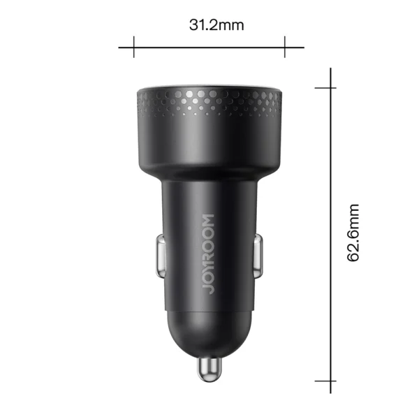 2x USB C 70W car charger with LED display Joyroom JR-CCD02 - blackeng