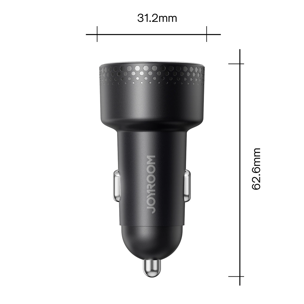 2x USB C 70W car charger with LED display Joyroom JR-CCD02 - blackeng