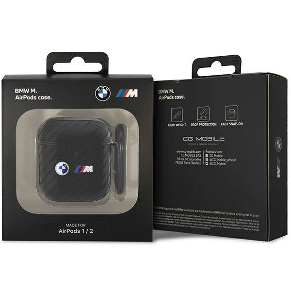 BMW BMA2WMPUCA2 AirPods 1/2 cover black/black Carbon Double Metal Logoeng