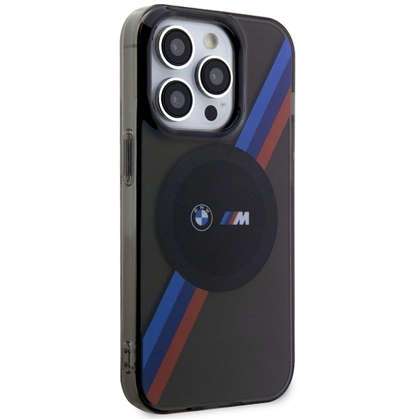 Case BMW BMHMP14LHDTK iPhone 14 Pro 6.1" grey/grey Tricolor Stripes MagSafeeng