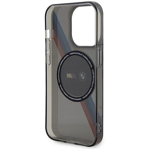 Case BMW BMHMP14LHDTK iPhone 14 Pro 6.1" grey/grey Tricolor Stripes MagSafeeng