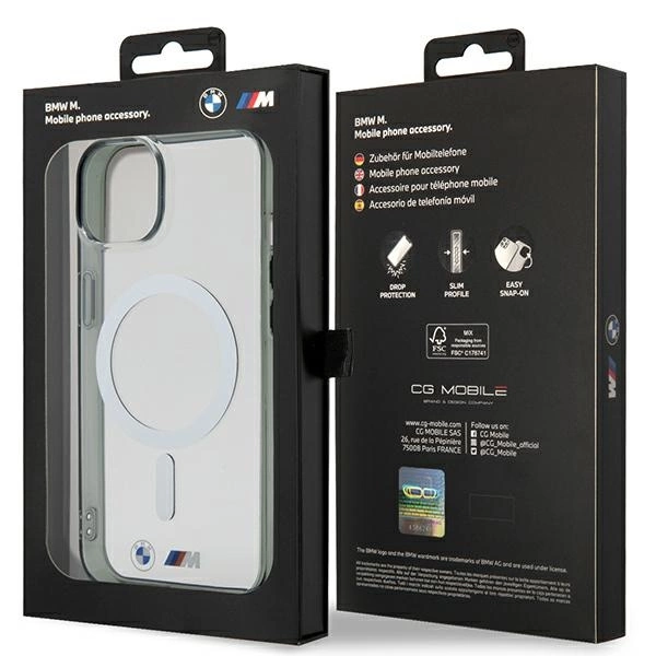 BMW BMHMP14SHCRS iPhone 14 6.1" case transparent hardcase Silver Ring MagSafeeng