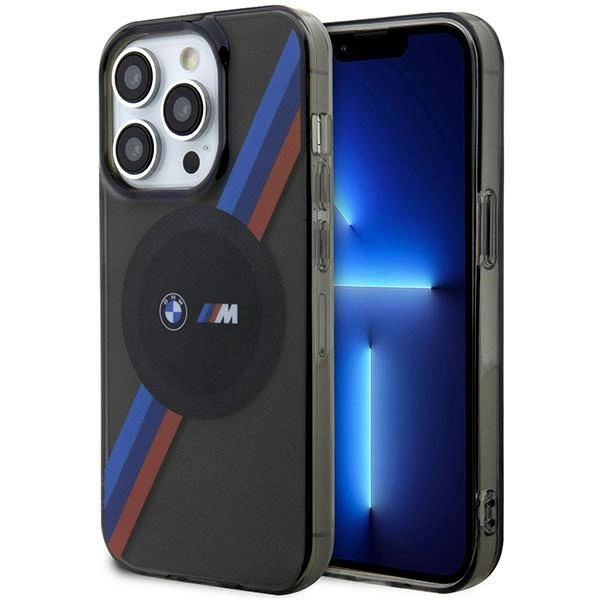 Case BMW BMHMP14XHDTK iPhone 14 Pro Max 6.7" grey/grey hardcase Tricolor Stripes MagSafeeng