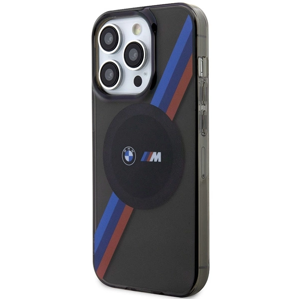 Case BMW BMHMP14XHDTK iPhone 14 Pro Max 6.7" grey/grey hardcase Tricolor Stripes MagSafeeng