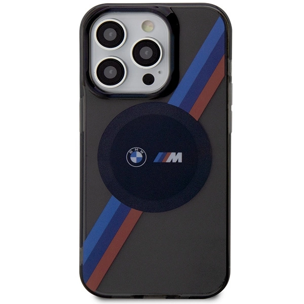 Case BMW BMHMP14XHDTK iPhone 14 Pro Max 6.7" grey/grey hardcase Tricolor Stripes MagSafeeng