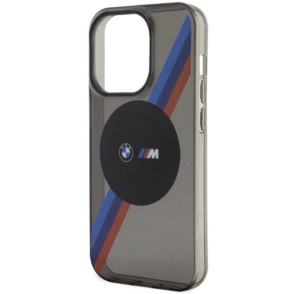 Case BMW BMHMP14XHDTK iPhone 14 Pro Max 6.7" grey/grey hardcase Tricolor Stripes MagSafeeng