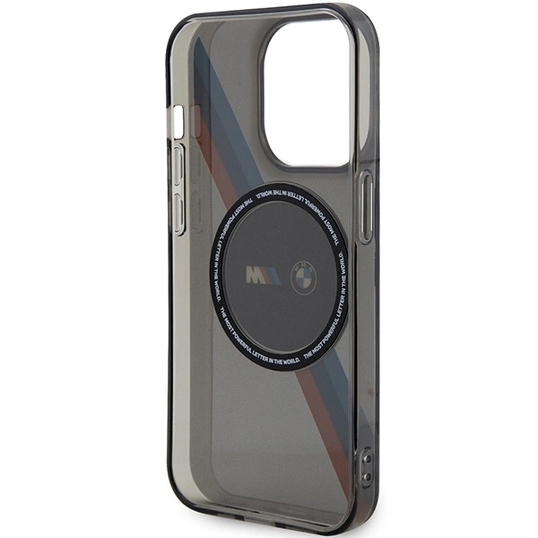 Case BMW BMHMP14XHDTK iPhone 14 Pro Max 6.7" grey/grey hardcase Tricolor Stripes MagSafeeng