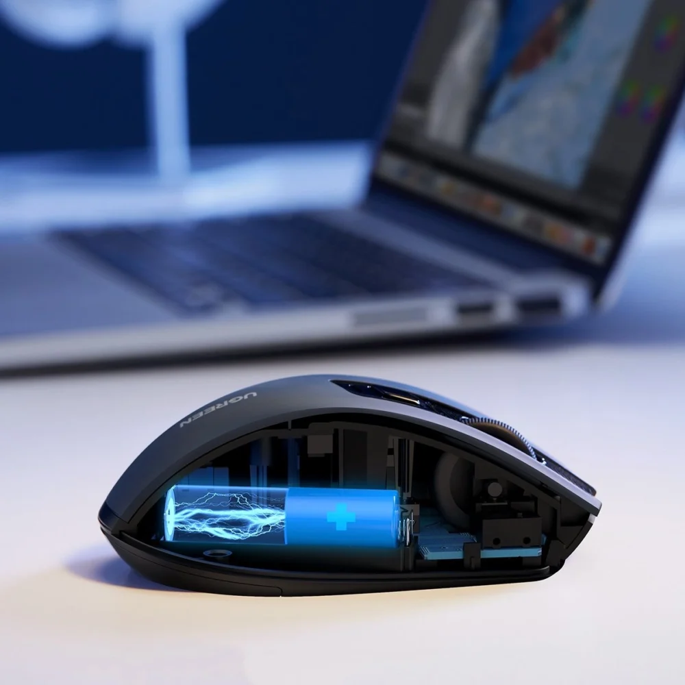 Ugreen MU006 wireless optical mouse USB 2.4GHz / Bluetooth 5.0 4000 DPI - blackeng