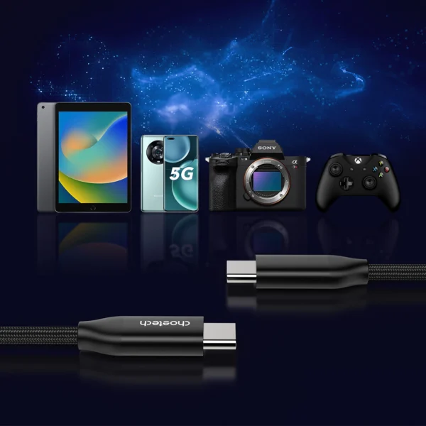 Choetech XCC-1036 USB-C - USB-C PD cable 240W 480Mb/s 2m - blackeng