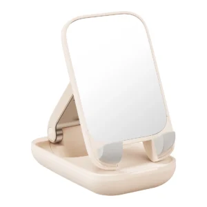 Adjustable phone stand with mirror Baseus Seashell Series - beigeeng