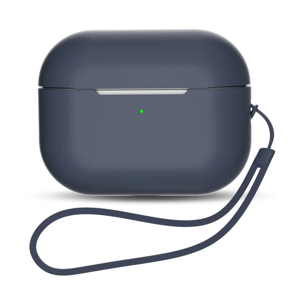 Silicone Case for AirPods Pro 2 / AirPods Pro 1 + Wrist Strap Lanyard - blueeng
